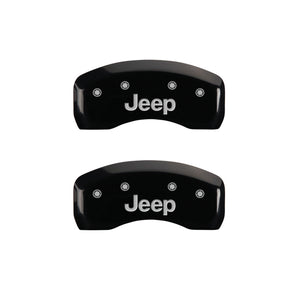 MGP 4 Caliper Covers Engraved Front & Rear JEEP Black finish silver ch