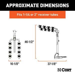 Curt Extendable Hitch-Mounted Bike Rack (2 or 4 Bikes 1-1/4in or 2in Shank)