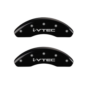 MGP 4 Caliper Covers Engraved Front & Rear i-Vtec Black finish silver ch