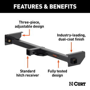 Curt Adjustable RV Trailer Hitch 2in Receiver (Up to 51in Frames) BOXED