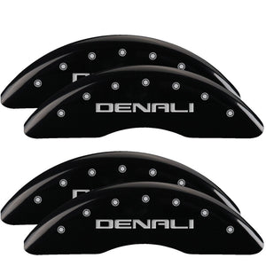 MGP 4 Caliper Covers Engraved Front & Rear Denali Black finish silver ch