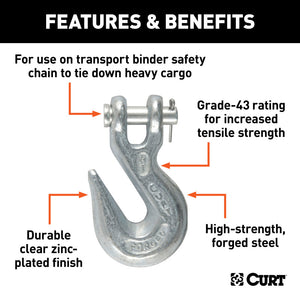 Curt 3/8in Clevis Grab Hook (5400lbs)