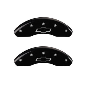 MGP Front set 2 Caliper Covers Engraved Front Bowtie Black finish silver ch