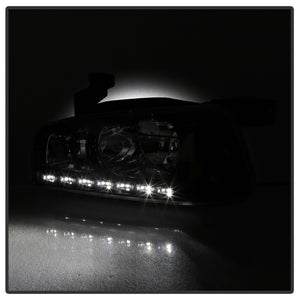 Xtune Dodge Charger 06-10 1Pc LED Crystal Headlights Black HD-ON-DCH05-1PC-LED-BK