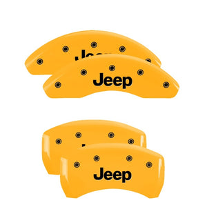 MGP 4 Caliper Covers Engraved Front & Rear JEEP Yellow finish black ch