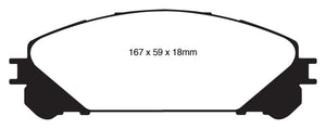 EBC 15+ Lexus NX200t 2.0 Turbo Yellowstuff Front Brake Pads