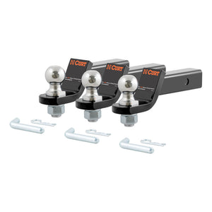 Curt Loaded Ball Mounts w/2in Balls (2in Shank 7500lbs 2in Drop 3-Pack)