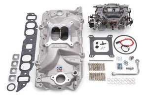 Edelbrock Manifold And Carb Kit Performer RPM Big Block Chevrolet Oval Port Natural Finish