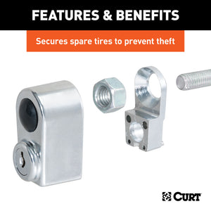 Curt Spare Tire Lock (Chrome)