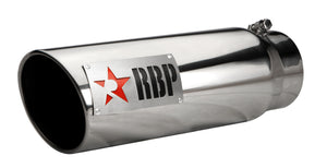 RBP RX-1 Polished Dual-Badged Exhaust Tip Inlet 5in. / Outlet 6in. / Length 18in. - Stainless Steel