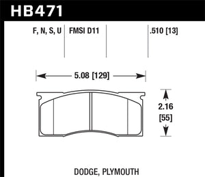 Hawk 66-72 Dodge Dart / 66-69 Pylmouth Barracuda HT-10 Race Front Brake Pads