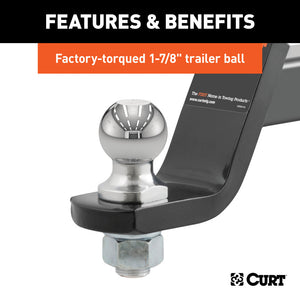 Curt Loaded Ball Mount w/1-7/8in Ball (2in Shank 3500lbs 4in Drop)