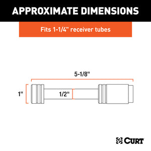 Curt 1/2in Hitch Lock (1-1/4in Receiver Barbell Chrome)