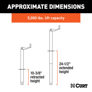 Curt A-Frame Jack w/Top Handle (5000lbs 14in Travel)