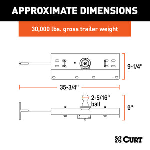 Curt 07-18 GMC Sierra 1500 Double Lock Gooseneck Hitch