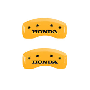 MGP 4 Caliper Covers Engraved F & R Honda Yellow Finish Black Char 2011 Honda Accord Crosstour