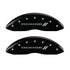 MGP 4 Caliper Covers Engraved Front & Rear With stripes/Dodge Black finish silver ch