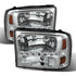 Xtune Ford F250 F350 Super Duty 99-04 1Pc Headlights w/ LED Chrome HD-JH-FF25099-LED-C