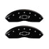 MGP 4 Caliper Covers Engraved Front & Rear Bowtie Black finish silver ch