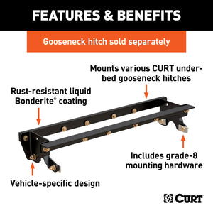 Curt 15-18 Ford F-150 Double Lock Gooseneck Installation Brackets