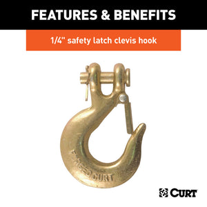 Curt 35in Safety Chain w/1 Clevis Hook (12600lbs Yellow Zinc)