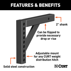 Curt Weight Distribution Shank (2in Shank 6in Drop 10-1/4in Rise)