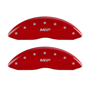 MGP 4 Caliper Covers Engraved Front & Rear MGP Red finish silver ch