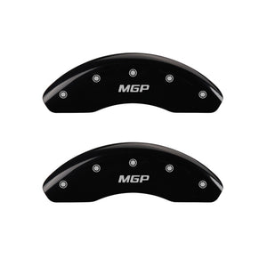 MGP Front set 2 Caliper Covers Engraved Front MGP Black finish silver ch