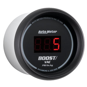 Autometer Black 52mm 30 In Hg.-Vac./30 PSI Digital Vacuum/Boost Gauge