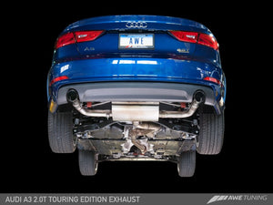 AWE Tuning Audi 8V A3 Touring Edition Exhaust - Dual Outlet Diamond Black 90 mm Tips