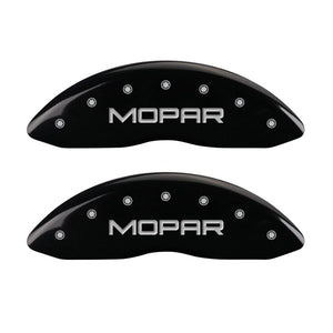 MGP Front set 2 Caliper Covers Engraved Front MOPAR Black finish silver ch