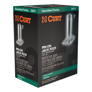 Curt Pin-On Jack Foot (Fits 2in Tube 2000lbs 8-1/2in Height Packaged)