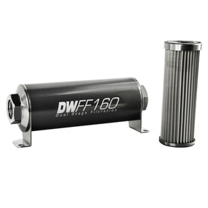 DeatschWerks Stainless Steel 10AN 10 Micron Universal Inline Fuel Filter Housing Kit (160mm)