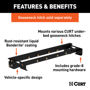 Curt 04-14 Ford F-150 Under-Bed Gooseneck Installation Brackets