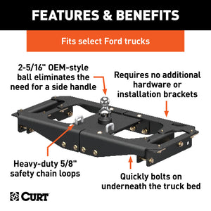 Curt 17-17 Ford F-350 Super Duty OEM-Style Gooseneck Hitch for Ford