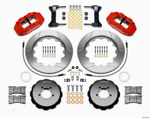 Wilwood Narrow Superlite 6R Front Hat Kit 14.00in Red 1999-2012 Subaru WRX w/Lines