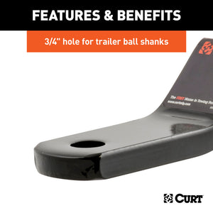 Curt Class 2 Ball Mount (1-1/4in Shank 3500lbs 1in Drop 7-13/16in Long)