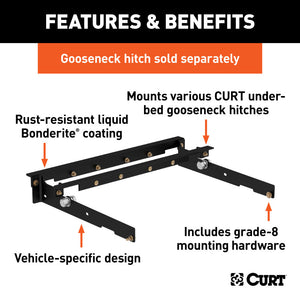 Curt 80-96 Ford F-350 Under-Bed Gooseneck Installation Brackets