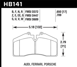 Hawk Ferrari 456GT Rear / Porsche 911 Rear / Porsche 911/928/944/968 Front DTC-50 Race Brake Pads