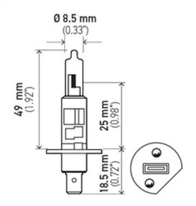 Hella Bulb H1 12V 55W P145S T25 +50