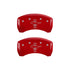 MGP Rear set 2 Caliper Covers Engraved Rear GT500 Shelby & Cobra Red finish silver ch