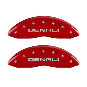 MGP 4 Caliper Covers Engraved Front & Rear Denali Red finish silver ch