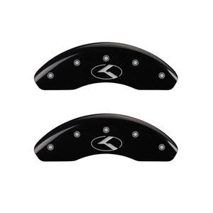 MGP 4 Caliper Covers Engraved Front & Rear Circle K/Kia Black Finish Silver Char 2013 Kia Optima