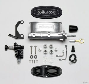 Wilwood HV Tandem M/C Kit w L/H Bracket & Prop Valve - 7/8in Bore Ball Burn.-W/Push