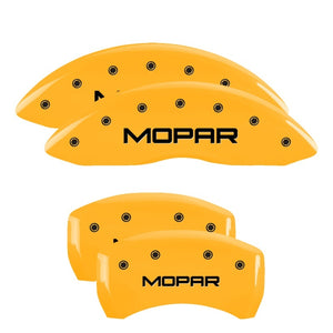 MGP 4 Caliper Covers Engraved F & R Chrysler Wing Yellow Finish Black Char 2005 Chrysler Crossfire