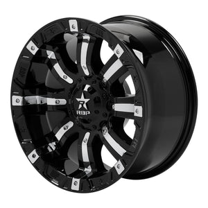 RBP 94R 18x9.0 8x170 BP / 5.5 BS 10mm Offset 125mm CB (Hub Centric) Black w/Chrome Inserts Wheel