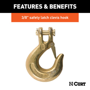 Curt 35in Safety Chain w/1 Clevis Hook (16200lbs Yellow Zinc)