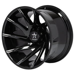 RBP 77R Spike 20x10 6x135 BP / 6 BS / 10mm Offset 87mm CB Gloss Black w/Machined Accent Wheel