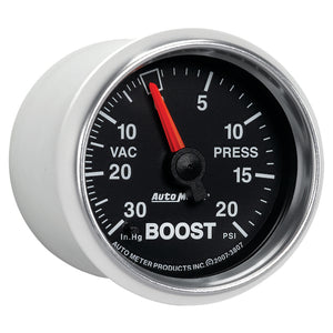 Autometer GS 52mm 30 in Hg/20 psi Mechanical Vacuum/Boost Gauge