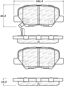 StopTech 13-17 Mitsubishi Outlander Sport Street Select Rear Brake Pads